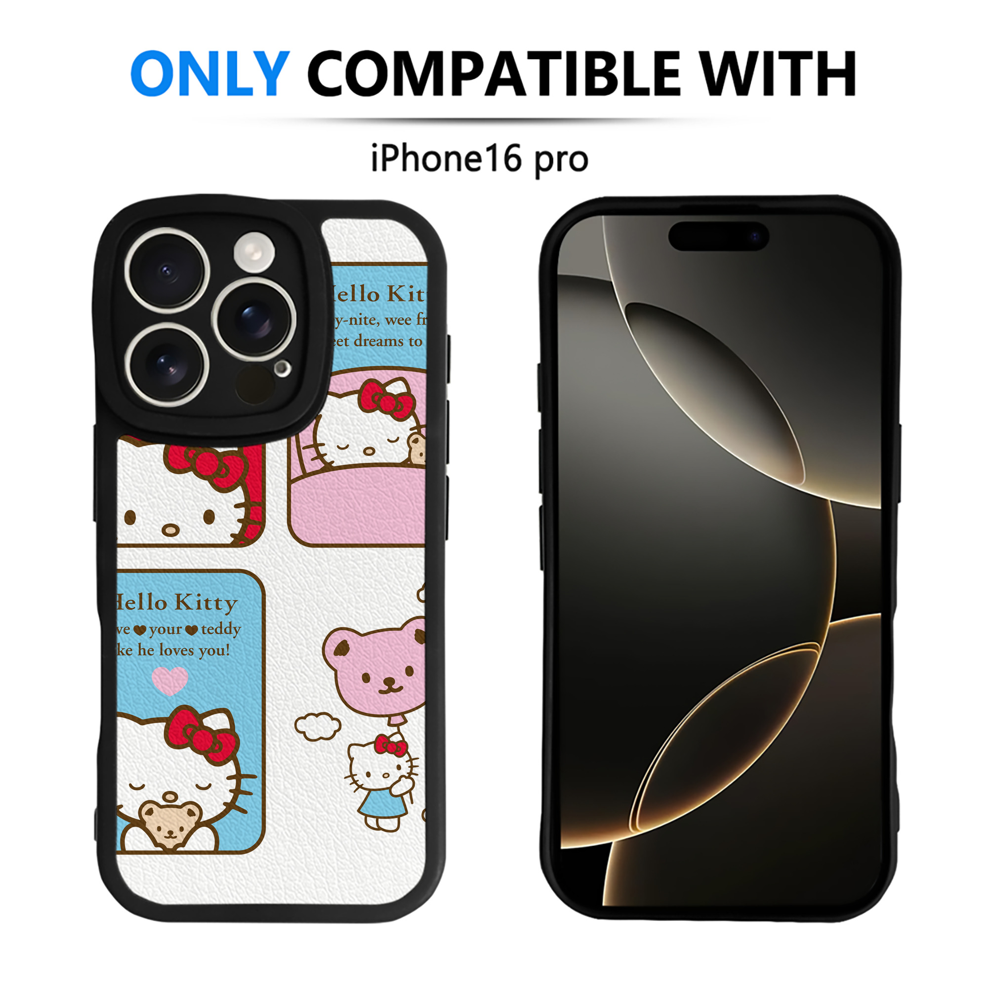 （画像用） Hello Kitty ハローキティ 【iPhone 16シリーズ対応】シリコンスマホケース（レザー調） 材質：シリコン